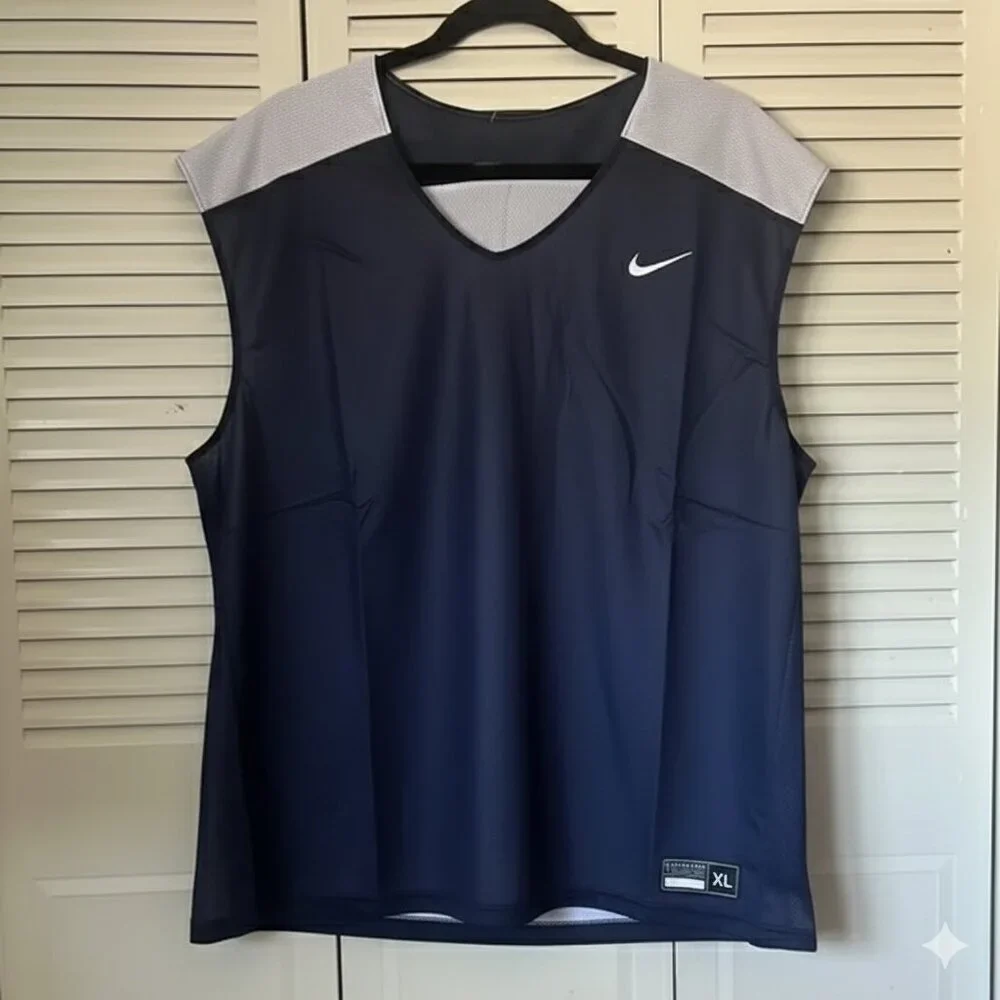 Nike Blue and Gray Sleeveless Boxy Men's Jersey